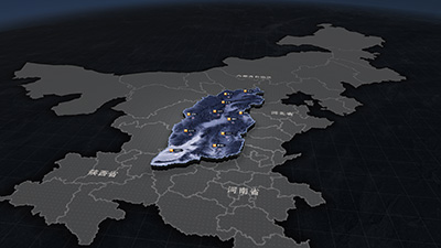 山西省3D地图-科技风三维地图
