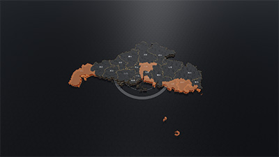 广东省3D地图-黑金版三维地图